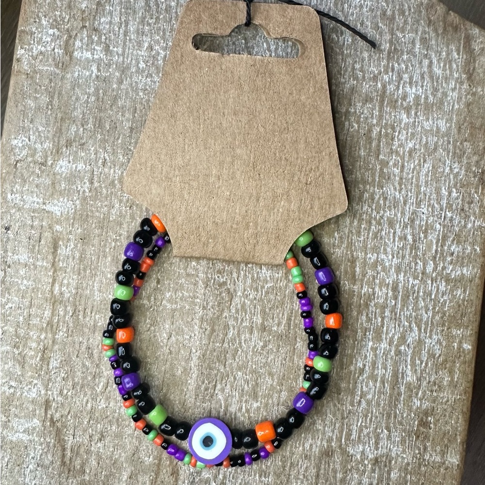 Handmade Beaded Halloween Bracelet set of 2